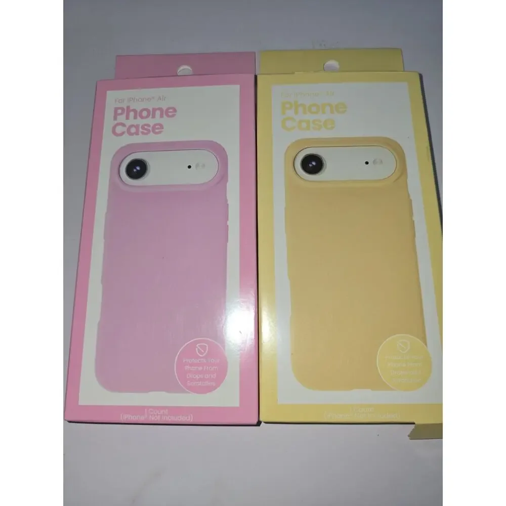 2-Pack Slim TPU Phone Case for iPhone Air Yell Pink Wireless Charging Compatible